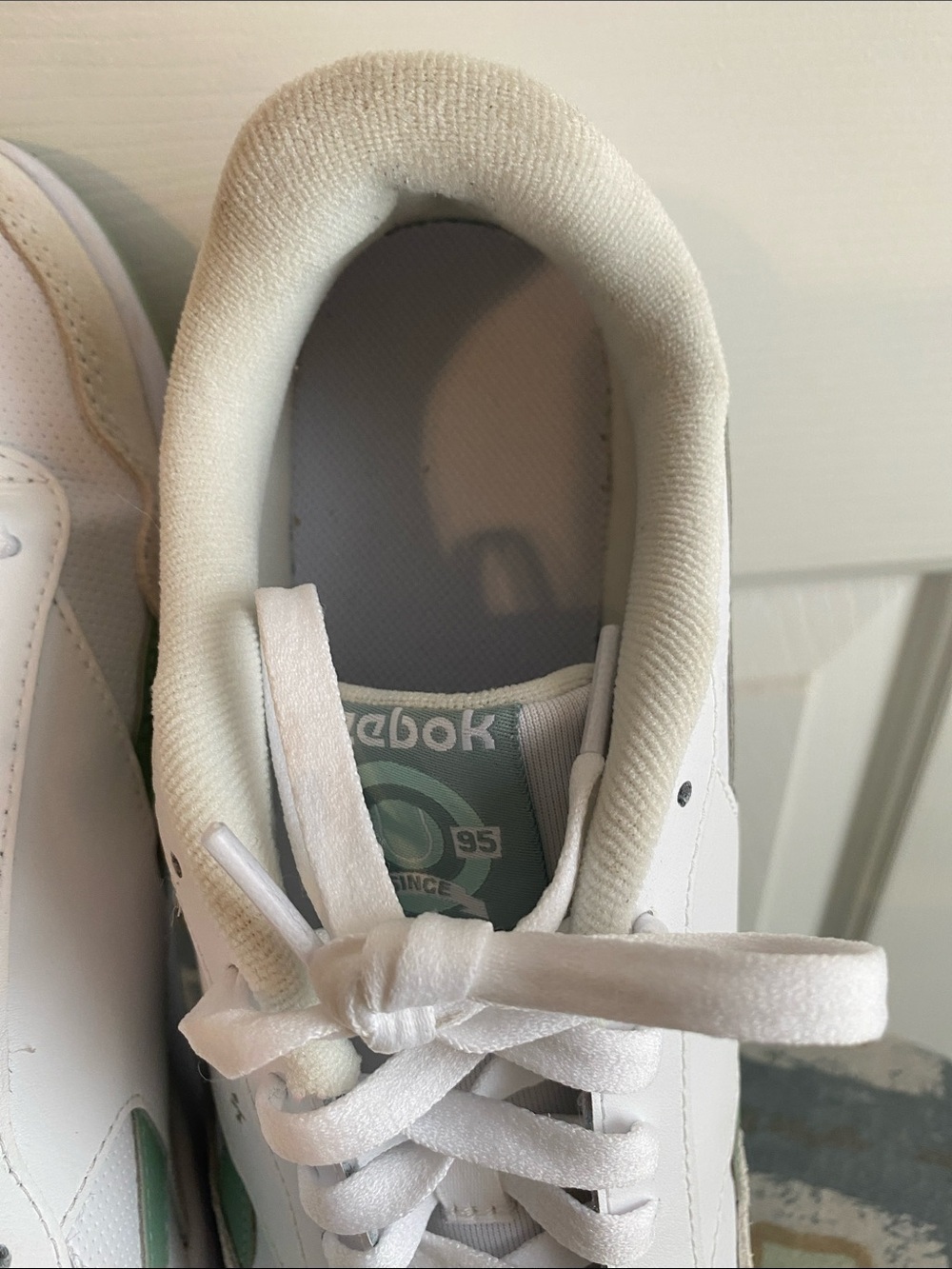 Reebok Size 9 Court Advance White and Green Women’s Sneakers - Picture 8 of 12